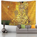 GobekUsa Gold Kiss Oil Painting Tapestry Wall Hanging Art Blanket