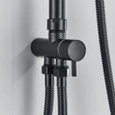 GobekUsa Black Thermostatic Shower Faucet Set Chrome Wall Mount Rainfall Mixer Tap