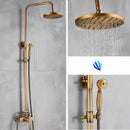 GobekUsa Antique Brass Shower Set with Handshower, Rainfall Tap Crane