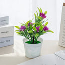 GobekUsa Artificial Flowers Bonsai Vase Mini Potted Home Decor Wedding DIY Flowerpot