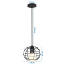 GobekUsa Industrial Nordic Cage Pendant Light, Black Iron Retro Loft Hanging Lamp