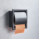 GobekUsa Bathroom Paper Holder Matte Black/Chrome Wall-Mounted Towel Rack & Roll Paper Box