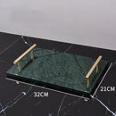 GobekUsa Dark Green Marble Bathroom Set - Nordic Light Luxury Tray Toothbrush Holder Soap Dispenser Kit