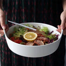 GobekUsa Ceramic Double Handle Salad Bowl | Deep Porcelain Serving Dish