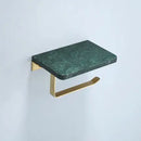 GobekUsa Brass Marble Toilet Paper Holder Nordic Brushed Gold Bathroom Tissue Shelf