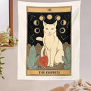 GobekUsa Cat Divination Tarot Card Tapestry Moon Phase Wall Hanging Décor
