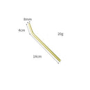GobekUsa 6Pcs Colorful Glass Curved Juice Straws - Heat-resistant and Transparent