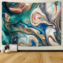GobekUsa Boho Marble Abstract Tapestry: Gold Foil Colorful Wall Hanging Art