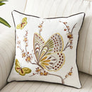 GobekUsa Butterfly Floral Cotton Embroidered Pillow Cover 45x45cm Home Decor Square