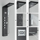 GobekUsa Black Rainfall Shower Panel Set with Massage System and Temperature Screen