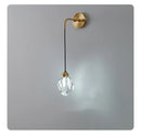 GobekUsa Crystal LED Wall Sconce Copper Light Fixture for Modern Luxury Home Decor