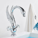 GobekUsa Gold Brass Black Swan Bathroom Basin Faucet Luxury Single Mixer Tap Deck Mounted