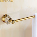GobekUsa Golden Crystal Single Towel Bar - Stainless Steel Bathroom Rack
