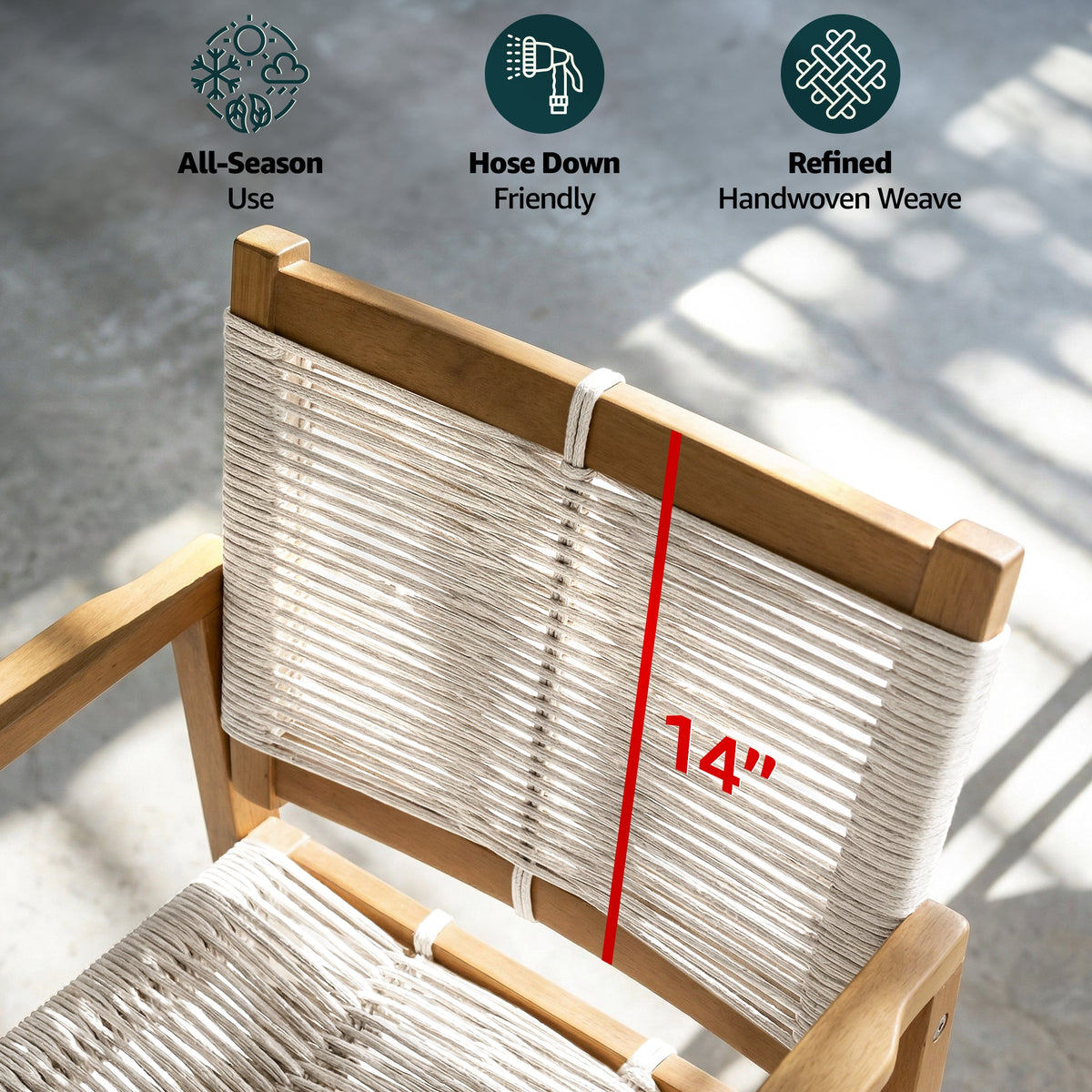 Heritage Wide Outdoor Armchair, detail