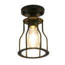 GobekUsa Industrial Black Iron Cage Ceiling Light Flush Mount