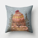 GobekUsa Cute Owl Cushion Pillow Cover for Home Sofa Bedroom Decor
