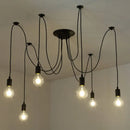 Vintage Black Spider Pendant Chandelier in Iron