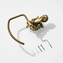 GobekUsa Gold Brass Angel Towel Ring Wall Rack for Bathroom - MB-0786B