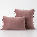 GobekUsa Boho Tassel Fringe Orange Pillow Covers Pack for Home Decor