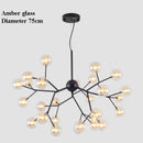 GobekUsa LED Glass Ball Branch Chandelier | Modern Firefly Art Decor Lighting