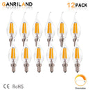 GobekUsa Dimmable Chandelier LED Bulbs E12 E14 Candelabra Flame Bent Tip 60W Equivalent