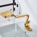 GobekUsa Gold Basin Faucet: Modern Brass Bathroom Mixer Tap for Hot/Cold Water