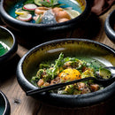 GobekUsa Elegant Ceramic Sushi Plate - Handcrafted Japanese Style