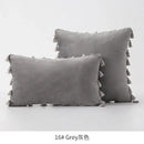 GobekUsa Fringed Tassel Velvet Pillowcase 50x50cm/30x50cm in Popular Light Colors
