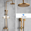 GobekUsa Antique Brass Shower Set with Handshower, Rainfall Tap Crane