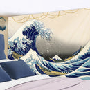 GobekUsa Kanagawa Waves Hanging Tapestry: Boho Sun Wall Tapestries, Bedspread, Yoga Mat