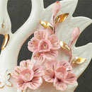 GobekUsa Elegant Swan Sculpture Figurines Pair for Home Décor & Wedding Gift