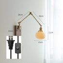 GobekUsa Copper Swing Arm Wall Lamp Sconce - LED Wall Light for Bedroom Living Room