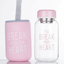 GobekUsa Animal Glass Water Bottle with Sleeve | Cute Kawaii Design for Outdoor Activities
