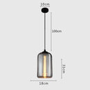 GobekUsa Gray Glass Pendant Light for Bar Stair Dining Room E27 Edison Lamp Lighting