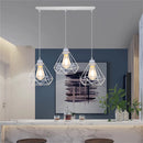 GobekUsa Diamond Cage Wrought Iron Pendant Light for Dining Room and Kitchen Island