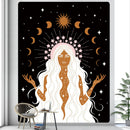 GobekUsa Boho Girl Tapestry: Hippie Yoga Mat, Sofa Blanket, Home Decor Art
