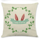 GobekUsa Easter Rabbit Eggs Linen Pillowcase 45*45CM