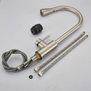 GobekUsa Brushed Nickel Pull Out Kitchen Faucet with Flexible Stream Sprayer Head