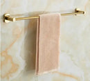 GobekUsa Gold Brass Bath Hardware Set: Towel Rack, Paper Holder, Toilet Brush Holder, Towel Ranger, Hooks