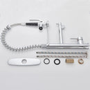GobekUsa Brushed Nickel Spring Kitchen Faucet Single Handle 360 Rotation Mixer Tap