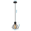 GobekUsa Industrial Nordic Cage Pendant Light, Black Iron Retro Loft Hanging Lamp