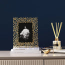 GobekUsa Golden Leaves Metal Photo Frame: Modern Home Decor & Picture Display