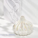 GobekUsa Ceramic Shell Vase - White Gloss - Abstract Irregular Design for Home Decor