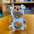 GobekUsa Clear Crystal Teddy Bear Figurines - Glass Animal Paperweight & Home Decor