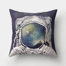 GobekUsa Cartoon Planet Astronaut Moon Rocket Pillow Case 45x45cm Square Cushion Cover