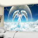 GobekUsa Angel Tapestry Wall Hanging: Blue Sky White Clouds Halo Bohemian Art Decor