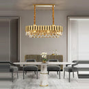 GobekUsa Golden Stainless Steel Crystal Chandelier | LED Round Oval Lustre Fixture