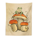 GobekUsa Frog Mushroom Psychedelic Tapestry Wall Hanging