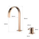 GobekUsa Brushed Gold Basin Faucet: 360 Rotating Two Hole Widespread Bathroom Sink Tap