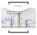 GobekUsa Brushed Gold Brass Widespread Bathroom Faucet 2 Handle Basin Tap